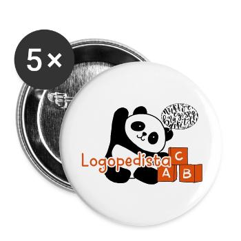 Panda Speech Therapist - Buttons large 2.2''/56 mm (5-pack) - white - Front