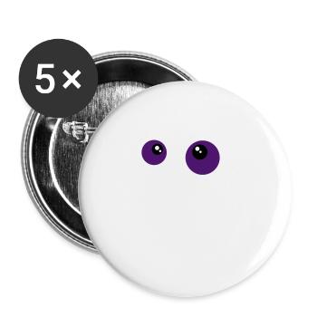 cute monster face - Buttons large 2.2''/56 mm (5-pack) - white - Front