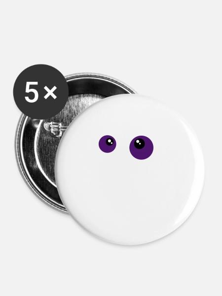 cute monster face - Buttons large 2.2''/56 mm (5-pack) - white