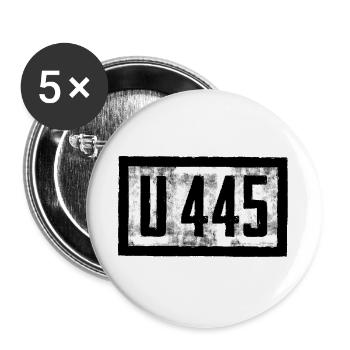 U-boat design with U 445 font - Buttons large 2.2''/56 mm (5-pack) - white - Front