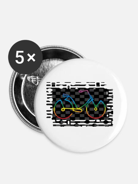 Fahrrad - Buttons groß 56 mm (5er Pack) - Weiß