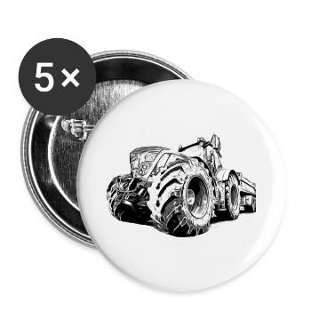 Tractor - Buttons large 2.2''/56 mm (5-pack) - white - Front
