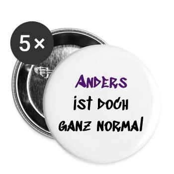 Anders ganz Normal - Buttons groß 56 mm (5er Pack) - Weiß - Vorne