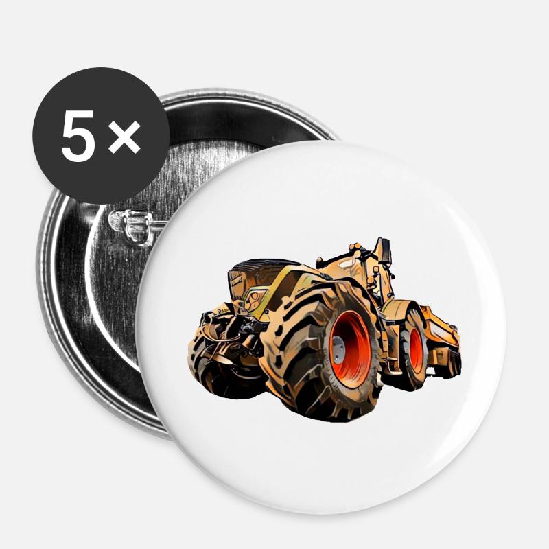 Tractor - Buttons large 2.2''/56 mm (5-pack) - white