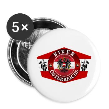 Biker of Austria - Motorcyclist LHzG NEW 2021 - Buttons large 2.2''/56 mm (5-pack) - white - Front