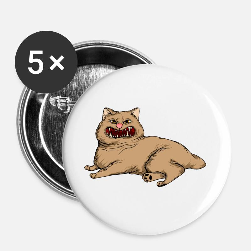Funny cats 13 - Buttons large 2.2''/56 mm (5-pack) - white