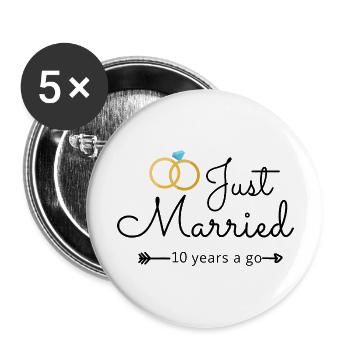 10ème anniversaire de mariage - Lot de 5 grands badges (56 mm) - blanc - Devant