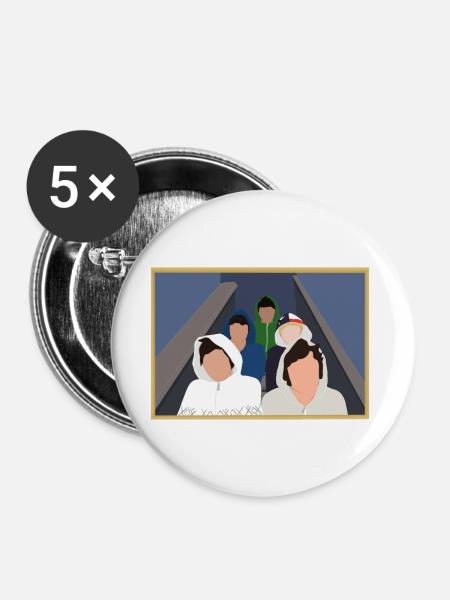 Boys stairs - Buttons groß 56 mm (5er Pack) - Weiß
