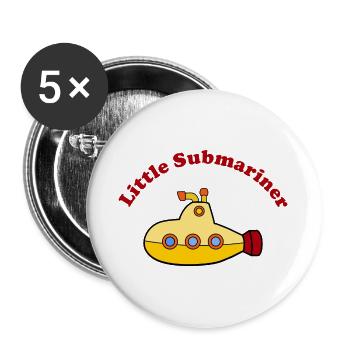Little Submariner Small Submarine Driver - Buttons large 2.2''/56 mm (5-pack) - white - Front