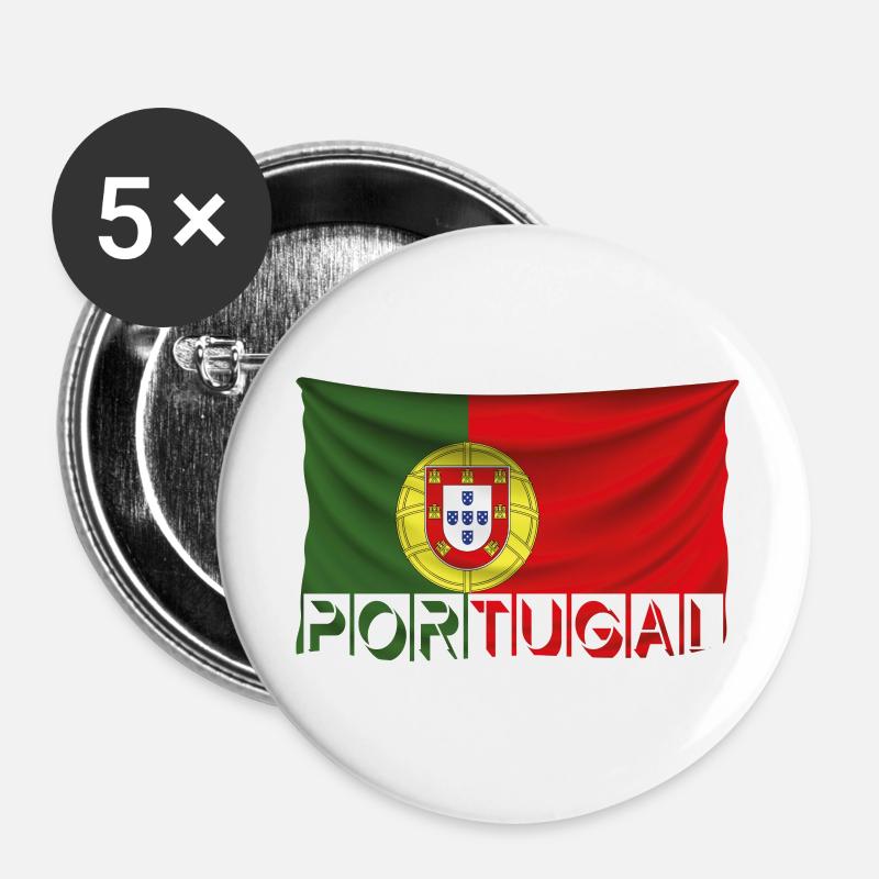 Portugal - Buttons large 2.2''/56 mm (5-pack) - white
