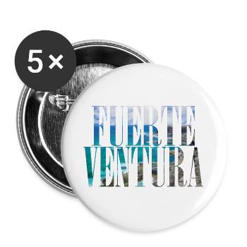Fuerteventura Kanaren Kanarische Inseln Spanien - Buttons groß 56 mm (5er Pack) - Weiß - Vorne