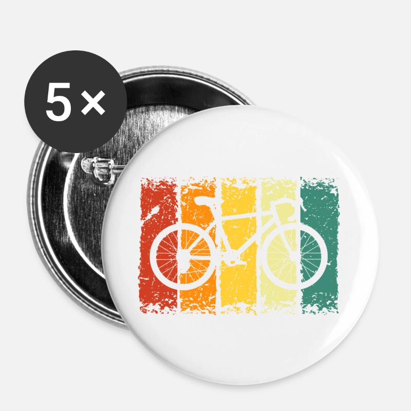 Fahrrad - Buttons groß 56 mm (5er Pack) - Weiß