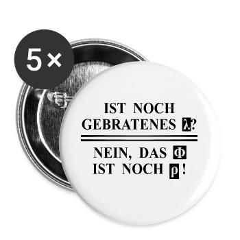 Lustiger Spruch - Physik - Mathe - Chemie - Buttons groß 56 mm (5er Pack) - Weiß - Vorne