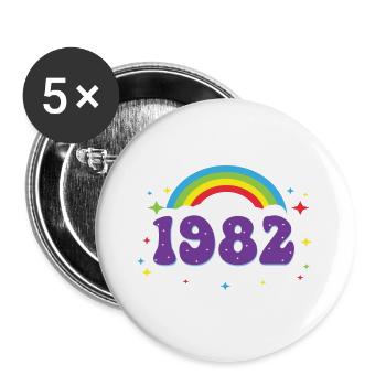 Arc-en-ciel (1982) - Lot de 5 grands badges (56 mm) - blanc - Devant