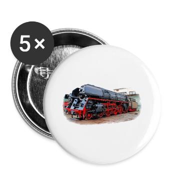 Dampflok 01 1531 - Buttons groß 56 mm (5er Pack) - Weiß - Vorne
