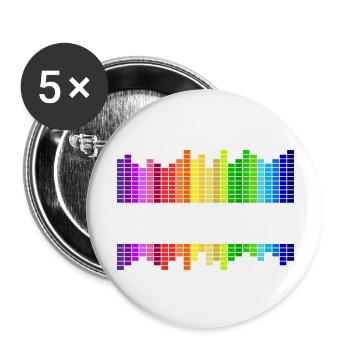 Music Musik Equalizer Regenbogen Tanz Rock-Konzert - Buttons groß 56 mm (5er Pack) - Weiß - Vorne
