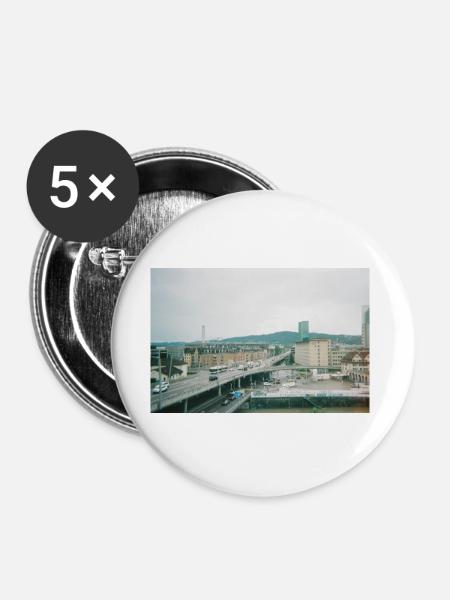 Prime Tower Zürich - Buttons groß 56 mm (5er Pack) - Weiß