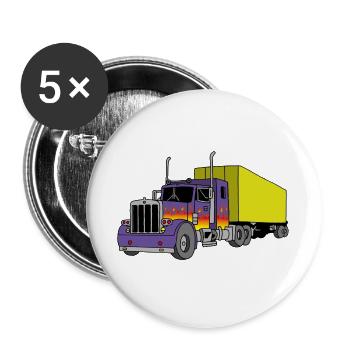 Amerikanischer Lkw - Buttons groß 56 mm (5er Pack) - Weiß - Vorne
