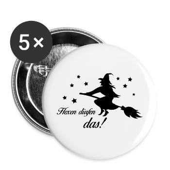hexen dürfen das - Buttons groß 56 mm (5er Pack) - Weiß - Vorne
