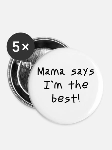 Son Mama Love - Buttons groß 56 mm (5er Pack) - Weiß
