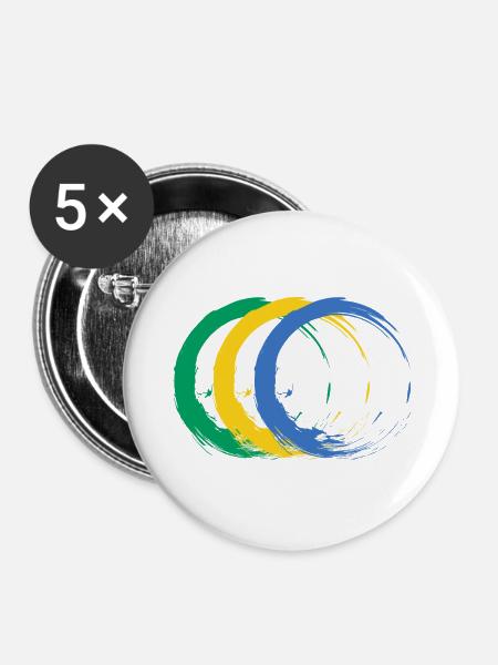 Gabun - Buttons groß 56 mm (5er Pack) - Weiß