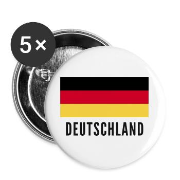 Deutschland  - Buttons groß 56 mm (5er Pack) - Weiß - Vorne