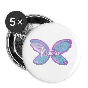 Kletterfee Klettern Bouldern - Buttons groß 56 mm (5er Pack) - Weiß - Vorne