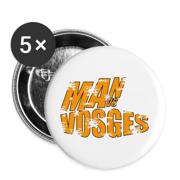Mann vs Wilde Vogesen - Buttons groß 56 mm (5er Pack) - Weiß - Vorne