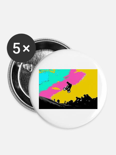bmx - Buttons groß 56 mm (5er Pack) - Weiß