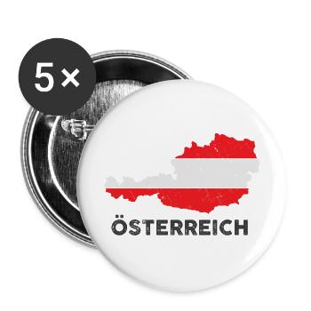 Österreich - Buttons groß 56 mm (5er Pack) - Weiß - Vorne