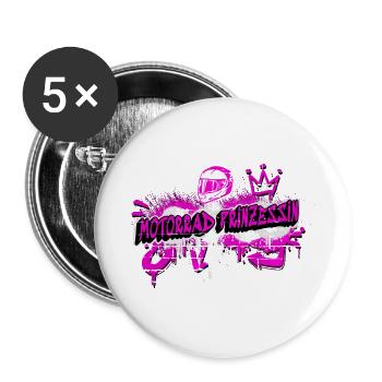 Motorrad Prinzessin Graffiti Design - Buttons groß 56 mm (5er Pack) - Weiß - Vorne