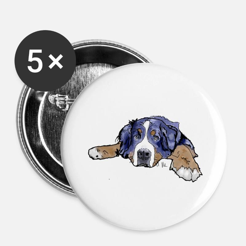 Bernese Mountain Dog - Buttons large 2.2''/56 mm (5-pack) - white