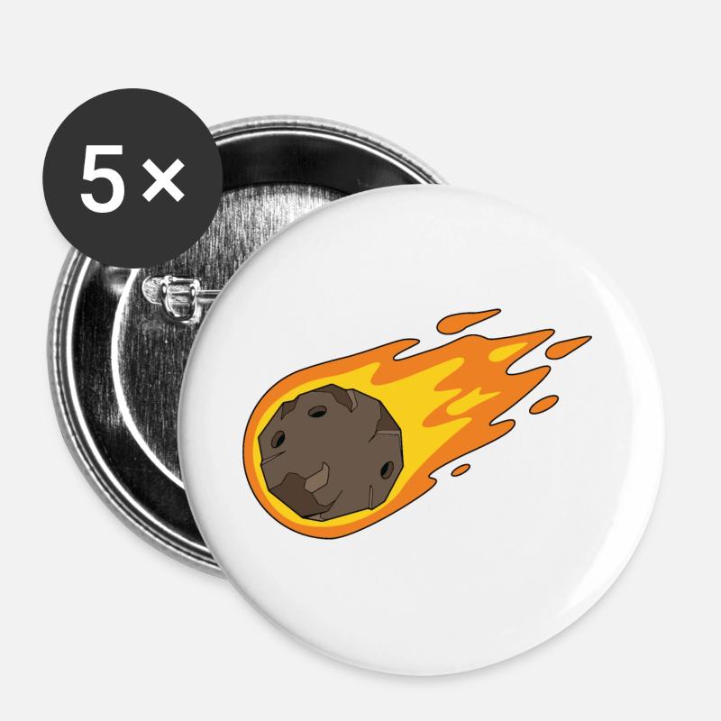 Asteroid Comet - Buttons large 2.2''/56 mm (5-pack) - white