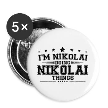 i’m Nikolai doing Nikolai things - Buttons large 2.2''/56 mm (5-pack) - white - Front