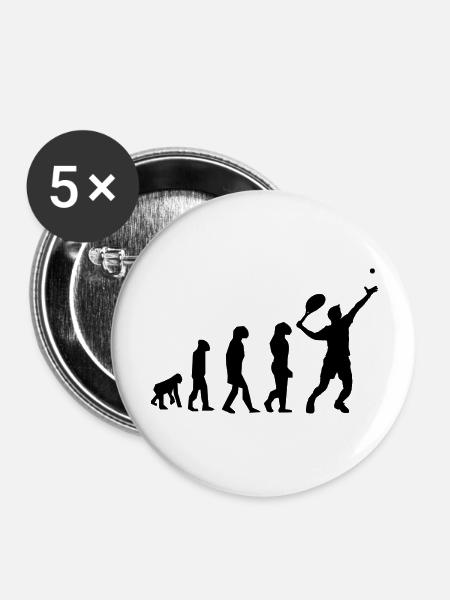 Tennis - Buttons groß 56 mm (5er Pack) - Weiß