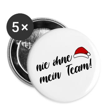 mein Weihnachts Team - Buttons groß 56 mm (5er Pack) - Weiß - Vorne