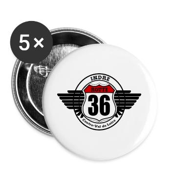 LA ROUTE 36 - Lot de 5 grands badges (56 mm) - blanc - Devant