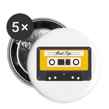 Vieille cassette - Lot de 5 grands badges (56 mm) - blanc - Devant