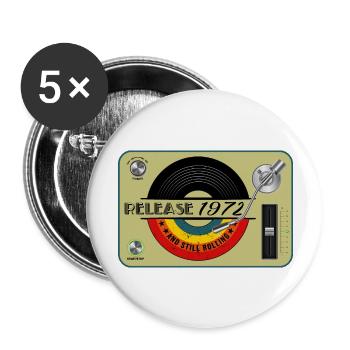 1972 geburtstag release 50 jahre 50.jubiläum retro - Buttons groß 56 mm (5er Pack) - Weiß - Vorne