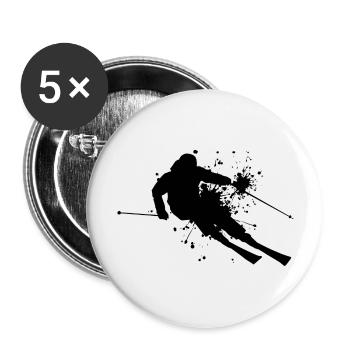 Ski Ski Hommes Ski Sports d’hiver - Lot de 5 grands badges (56 mm) - blanc - Devant