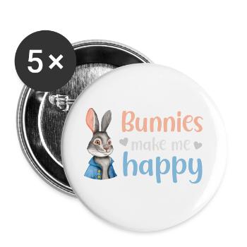 Rabbit Rabbit - Buttons large 2.2''/56 mm (5-pack) - white - Front