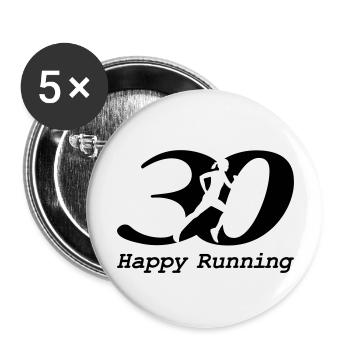 30e anniversaire d’un coureur - Lot de 5 grands badges (56 mm) - blanc - Devant