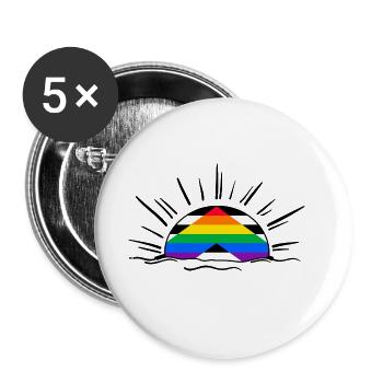 straight ally lgbt gay pride queer lgbtq straight - Buttons large 2.2''/56 mm (5-pack) - white - Front