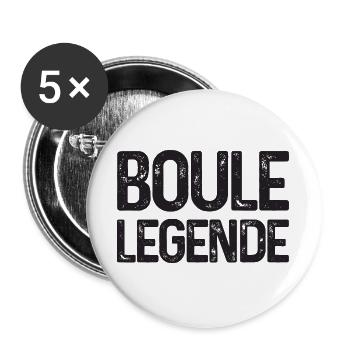 Tenue Boule Legend pour Bouler à Boulen Boule - Lot de 5 grands badges (56 mm) - blanc - Devant