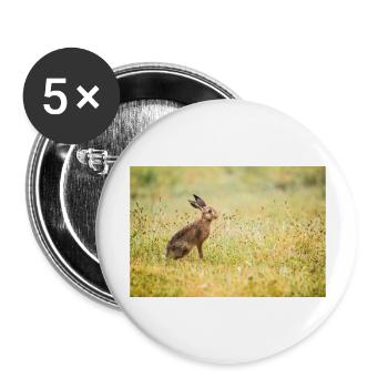 Photo Lièvre et lapin animalier - Lot de 5 grands badges (56 mm) - blanc - Devant