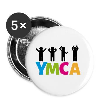 CVJM - Buttons groß 56 mm (5er Pack) - Weiß - Vorne