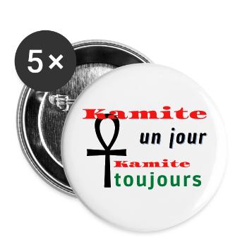 Kamite un jour Kamite toujours - Lot de 5 grands badges (56 mm) - blanc - Devant