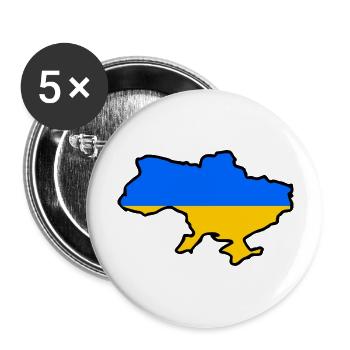 Ukraine - Buttons groß 56 mm (5er Pack) - Weiß - Vorne