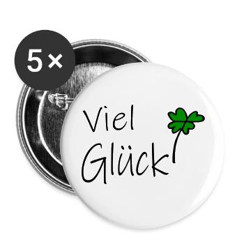 Viel Glück - Buttons groß 56 mm (5er Pack) - Weiß - Vorne