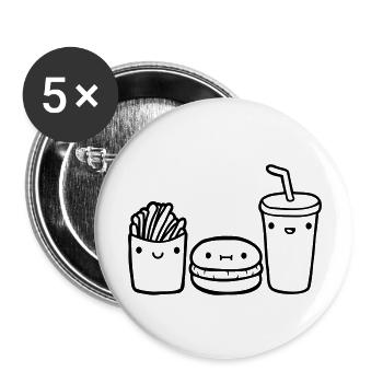Équipe Fast Food - Lot de 5 grands badges (56 mm) - blanc - Devant